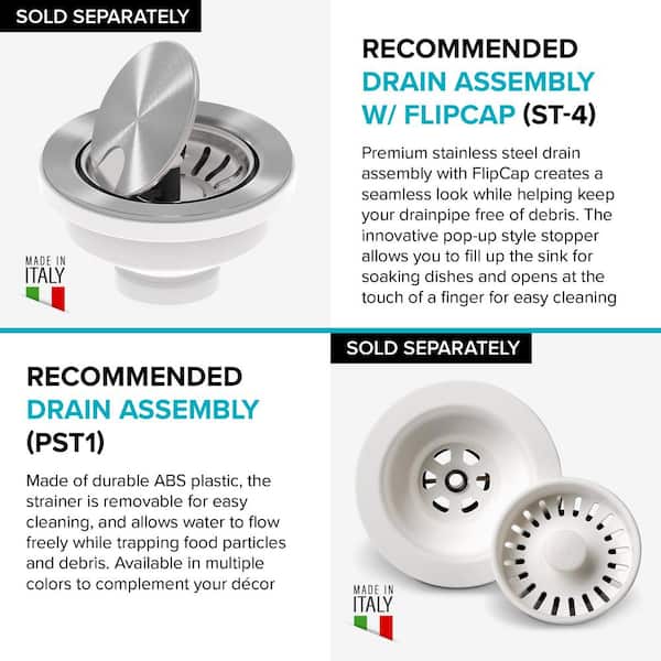 Turino Matte White Fireclay 33 in. Single Bowl Farmhouse Apron Kitchen Sink