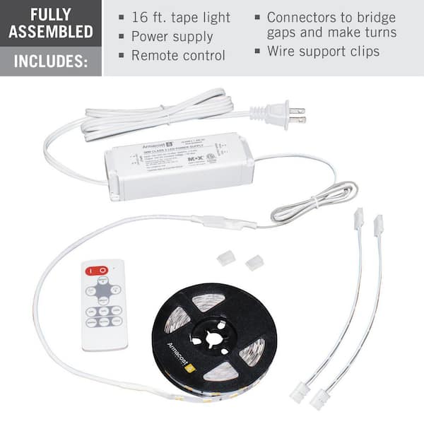 RibbonFlex Home 16 ft. LED Tunable White Tape Light Kit with Remote