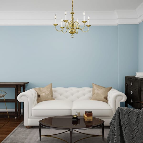 Williamsburgh 6 Light Polished Brass Chandelier