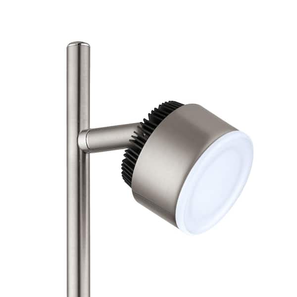 Armento 1 Collection 30.71 in. W 4-Light Satin Nickel Dimmable Integrated LED Track Lighting Kit with Adjustable Heads