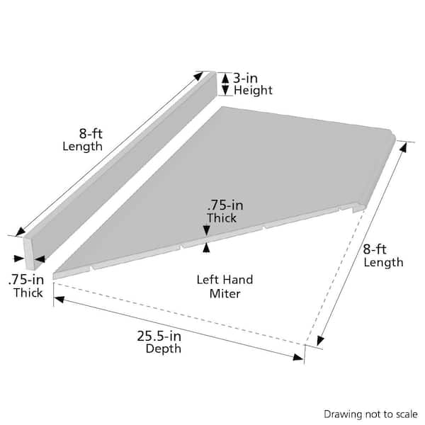 Wilsonart 8 ft. Left Miter Laminate Countertop Kit Included in Winter Carnival Granite with Full Wrap Ogee Edge