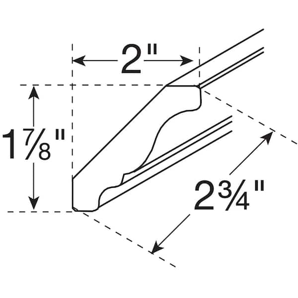 91.5 in. W x 2.75 in. H Traditional Crown Molding in Satin White
