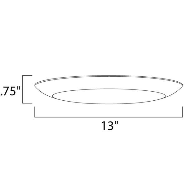 Diverse 13 in. Satin Nickel Integrated LED Flushmount Light