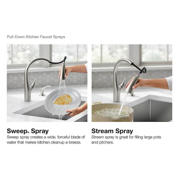 Avi Single-Handle Pull Out Sprayer Kitchen Faucet in Vibrant Stainless