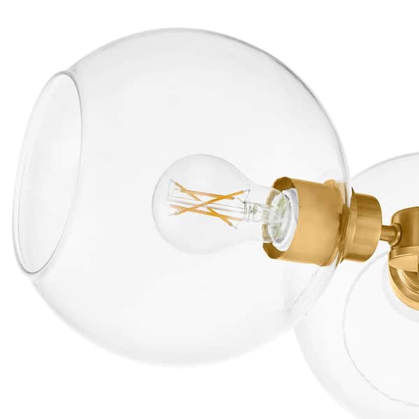 Vista Heights 3-Light Aged Brass Semi Flush Mount Light