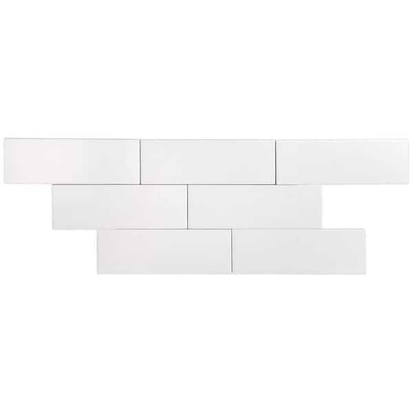 Barnet White 3 in. x 9 in. x 10mm Matte Ceramic Subway Wall Tile (30 pieces / 5.16 sq. ft. / box)