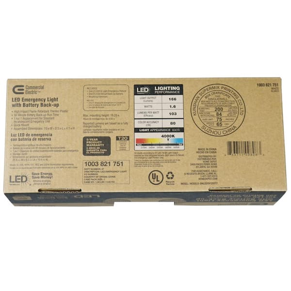 Oval 11-Watt Equivalent Integrated LED White Emergency Light with Ni-Cad 3.6-Volt Battery