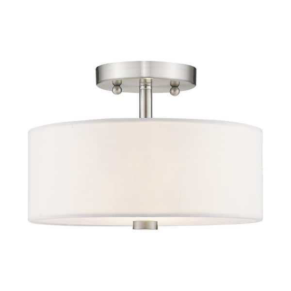 Mercury 2 Light Brushed Nickel Flush Mount