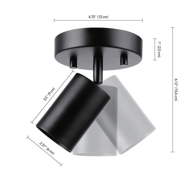 Pratt 4.8 in. 1-Light Matte Black Fixed Track Lighting Spotlight