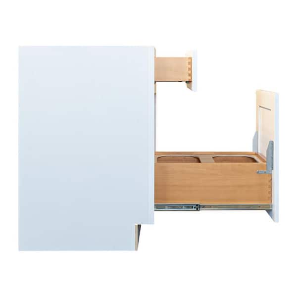 Lancaster White Plywood Shaker Stock Assembled Base Wasket Kitchen Cabinet 18 in. W x 34.5 in. H x 24 in. D