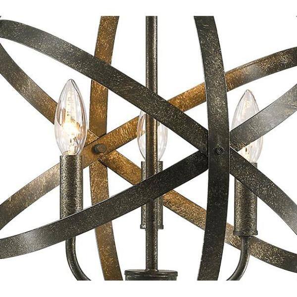 16 in. 3-Light Antique Silver Outdoor Pendant