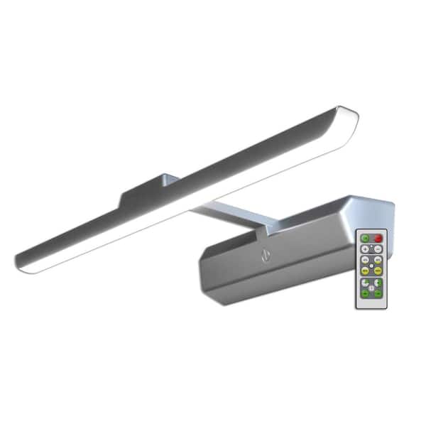 Satin Nickel 16 in. LED Swivel Picture Light with Remote Control