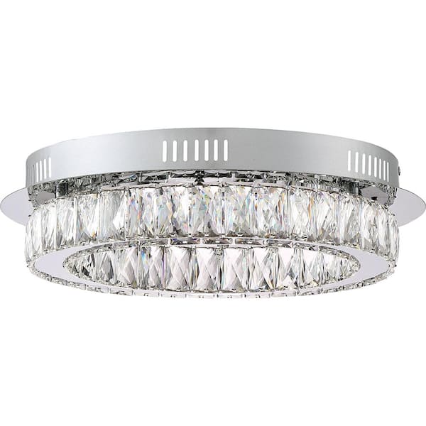 Embrace 17.75 in. Polished Chrome LED Flush Mount