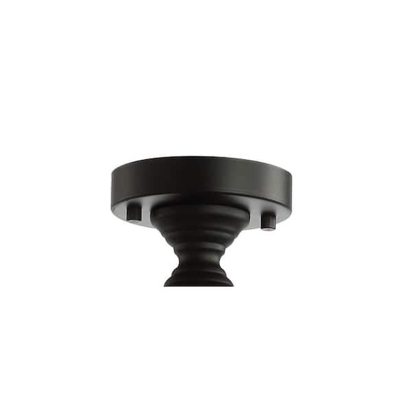 Elise 17 in. 3-Light Crystal/Metal Drum Semi-Flush Mount, Black