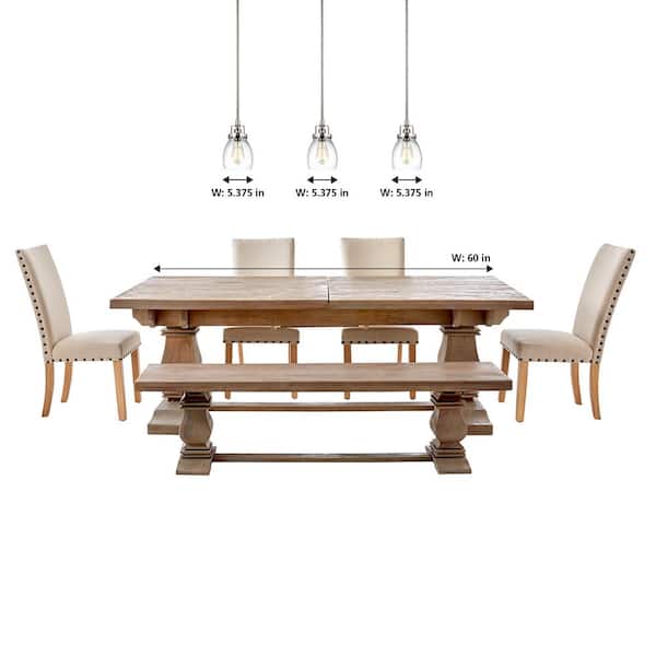 Belton 5.375 in. W. 1-Light Brushed Industrial Nickel Hanging Pendant