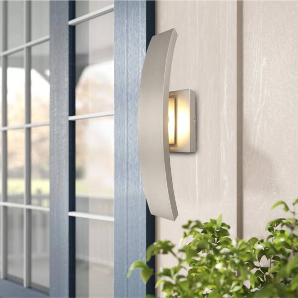 Marian 14 in. 1 Light Brushed Nickel Weather Resistant Integrated LED Flush Mount Ceiling Light 1 Pack