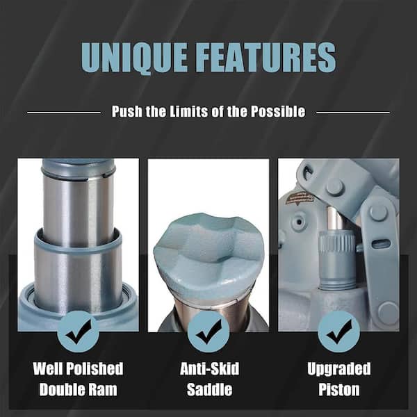 10-Ton Low Profile Double Ram Bottle Jack