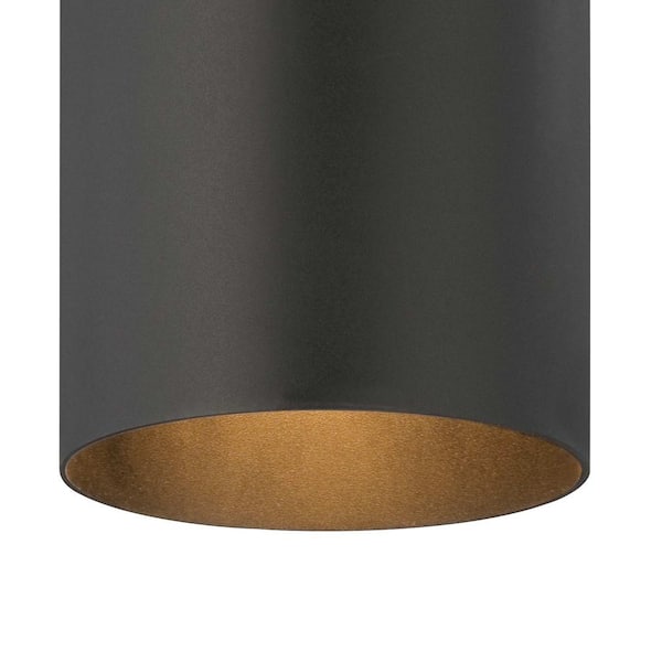 1-Light Indoor or Outdoor Black Aluminum Flush Mount Cylinder Ceiling Fixture