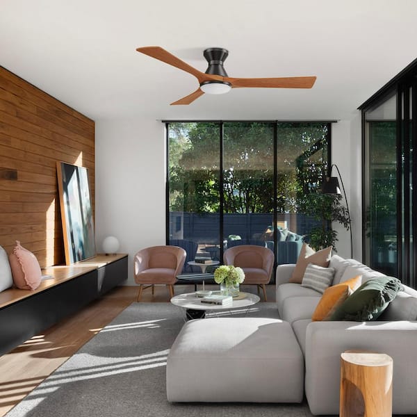 Antrim 52 in. Integrated LED Indoor/Outdoor Black Smart Ceiling Fan with Light and Remote, Works with Alexa/Google Home