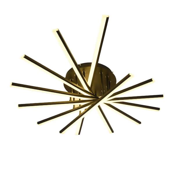 42.5 in. 7-Light Black Integrated LED Modern Creative Flush Mount Ceiling Lamp