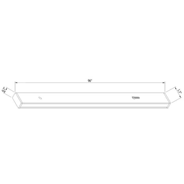 8 ft. 2400-Watt Black Linear Track Lighting Rail Section