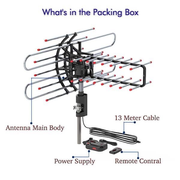 Plus 360-Degree Rotation UV Dual Frequency 45-860MHz 22-38dB 42.65 ft. cobble Outdoor Antenna