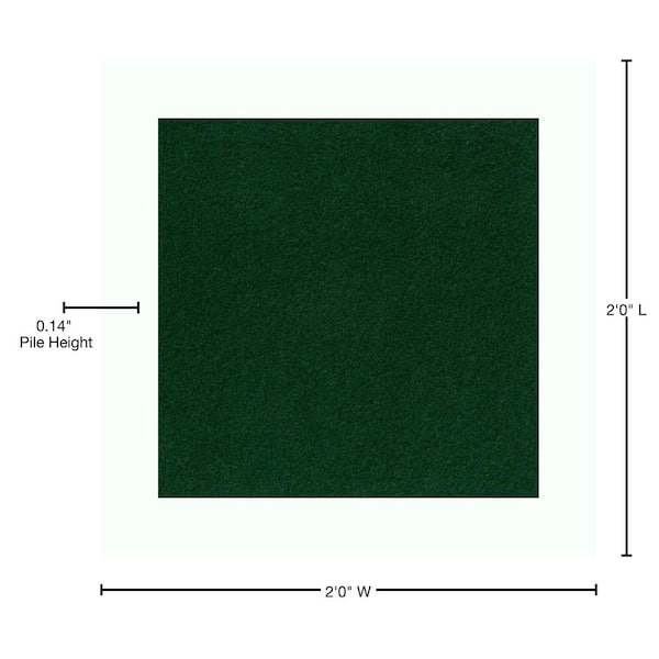 Peel and Stick Grizzly Grass 24 in. x 24 in. Fern Artificial Grass Carpet Tiles (15-Pack)