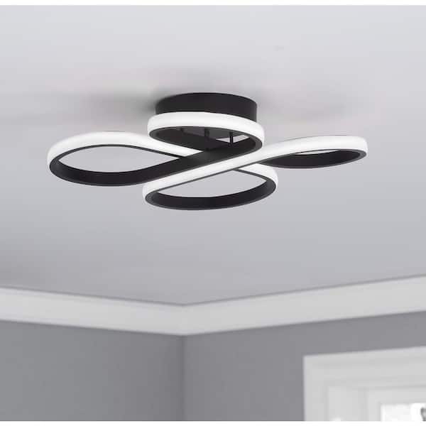 20.5 in. 1-Light Modern Linear LED Flush Mount Ceiling Lighting Fixtures