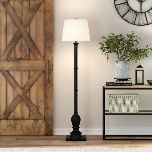 Minnie 68 in. Farmhouse Blackened Bronze Lamp with Empire Shade