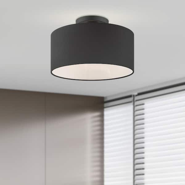 Hillcott 1 Light Black Semi Flush Mount