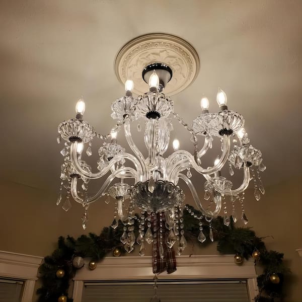 Atlanta 12-Light Clear Candle Style Traditional Chandelier with Crystal Accents