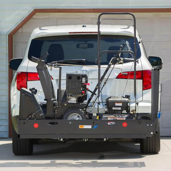 500 lbs. Capacity Heavy-Duty Hitch-Mounted Steel Folding Cargo Carrier with Ramp