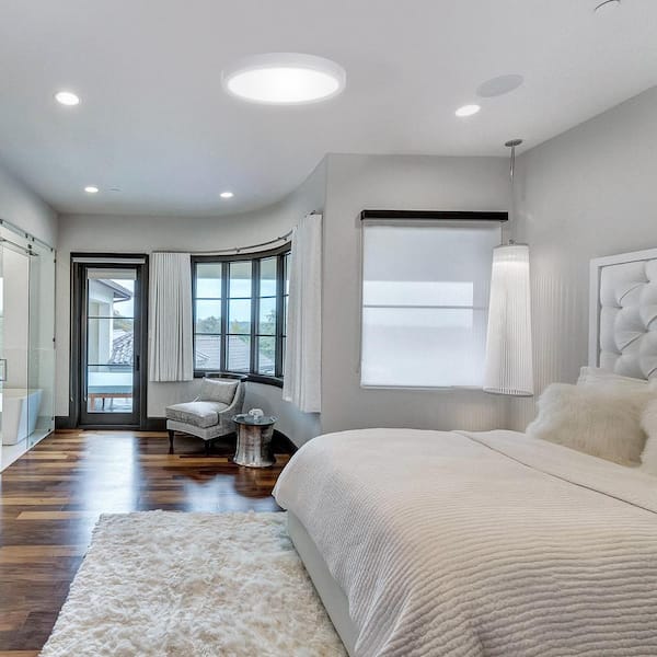 11.81 in. 28W White Round Integrated LED Modern Flush Mount,4000K Natural White