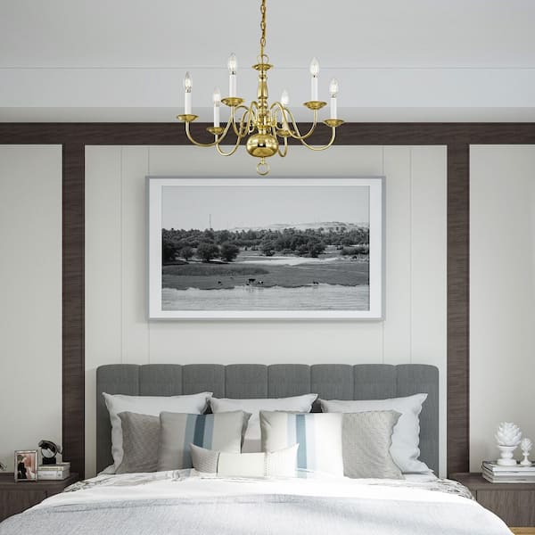 Williamsburgh 6 Light Polished Brass Chandelier