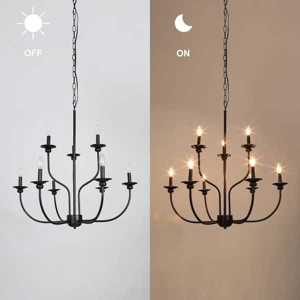 Modern Farmhouse Black Large Island Chandelier 30