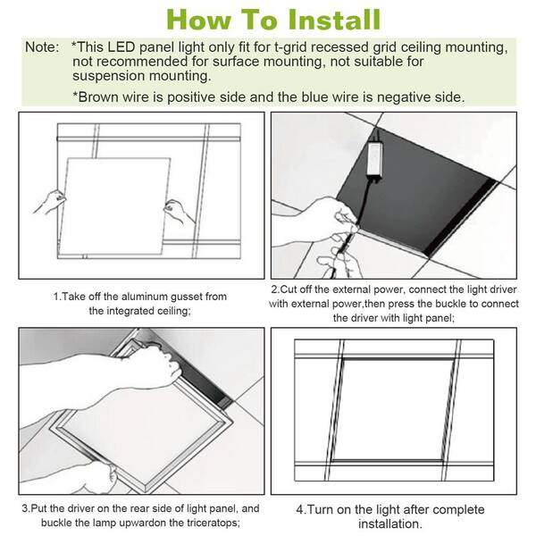 2-Pieces 23.62 in. L x 23.62 in. W 5800-Lumens Integrated LED Panel Light Ceiling Lighting, 7000K, Cold White