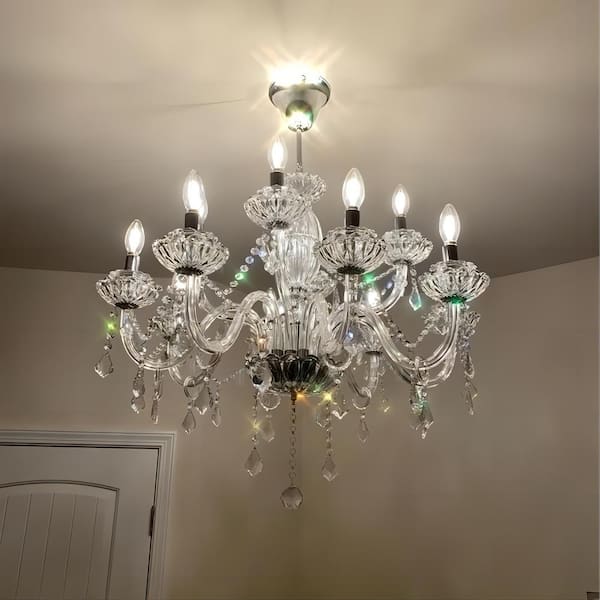 Atlanta 12-Light Clear Candle Style Traditional Chandelier with Crystal Accents
