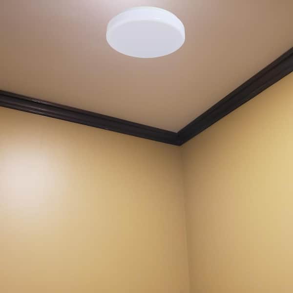 Drum 11 in. 1-Light White LED Flush Mount Ceiling Fixture 3000K