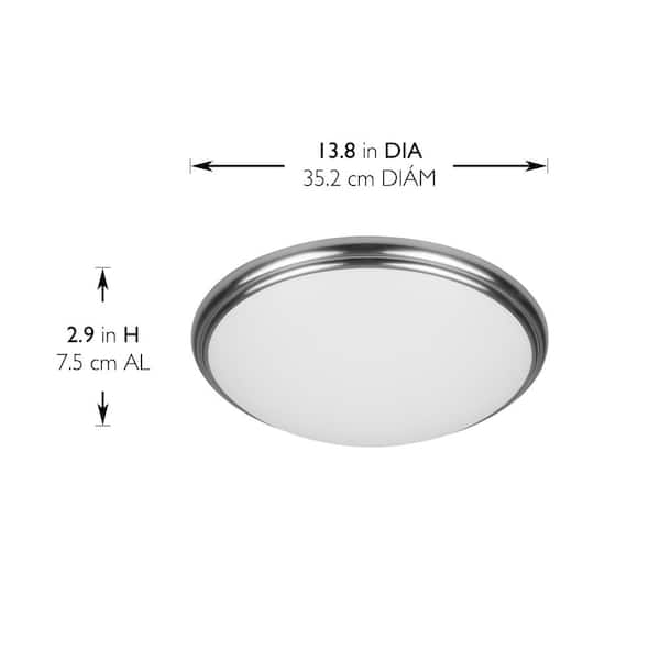 14 in. Light Brushed Nickel and Oil-Rubbed Bronze Adjustable CCT Integrated LED Flush Mount with Interchangeable Trim