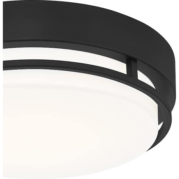 Hale 12 in. 1-Light Earth Black LED Flush Mount