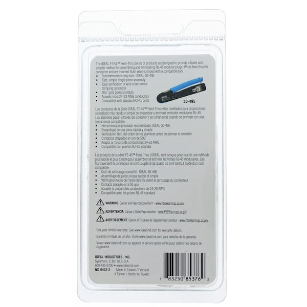 Cat6 Feed-Thru Modular Plug (50-Pack)