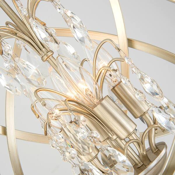 Lansing 4 - Light 15.7'' Chrome Semi Flush Mount Spherical Crystal Chandelier