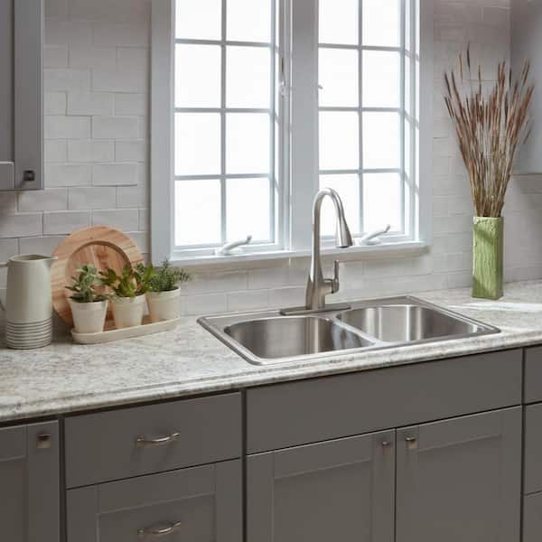 Wilsonart 8 ft. Straight Laminate Countertop Kit Included in Spring Carnival Granite with Full Wrap Ogee Edge