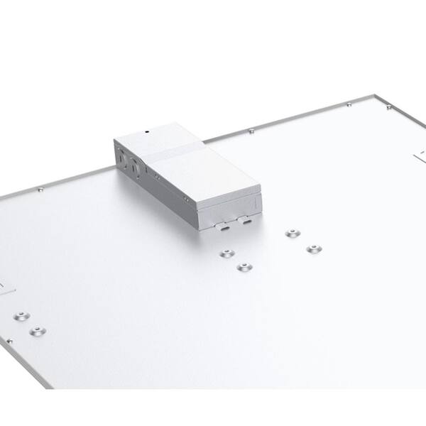 2ft. x 4ft. White Integrated LED Multi-Volt Flat Panel Troffer Light Fixture at 5000 Lumens, 4000K Bright White (2-Pack)