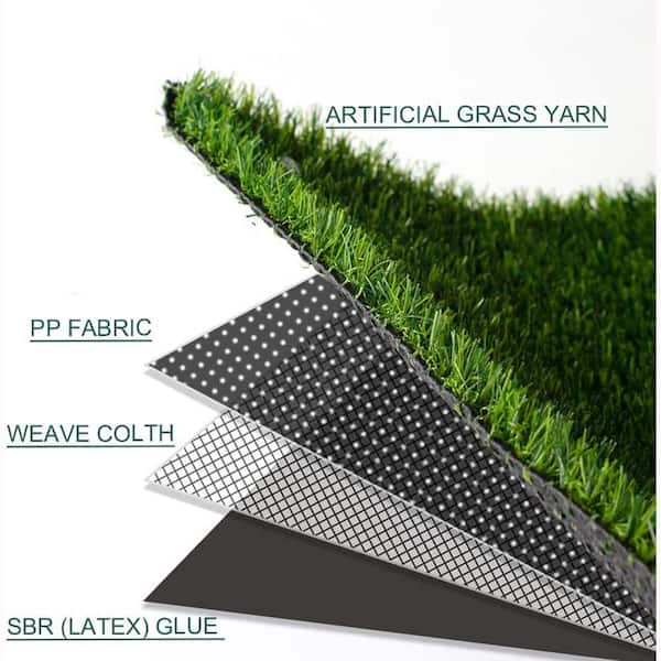 Realistic 11 ft. W x Cut to Length 4 Tone Green Artificial Grass Turf