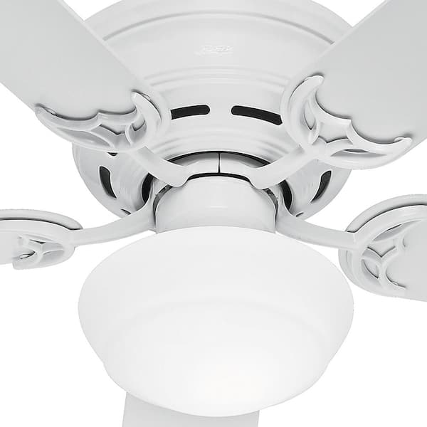Low Profile III Plus 52 in. Indoor White Ceiling Fan with Light Kit