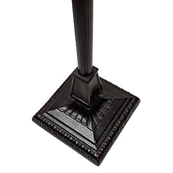 Tiffany 62 in. Ivory & Tan Standing Floor Lamp with Stained Glass Shade