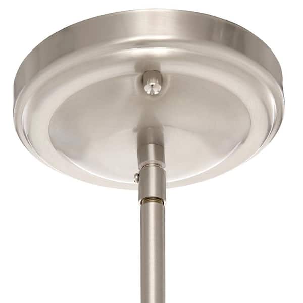 1-Light Brushed Nickel Mini Pendant with Frosted Glass Shade