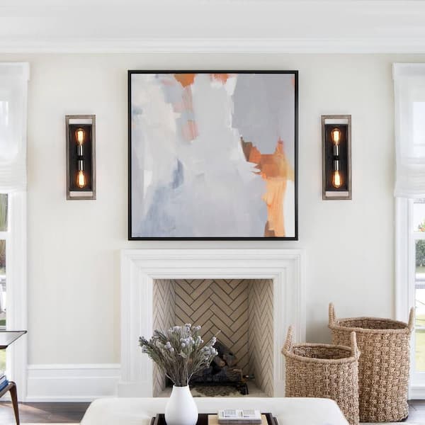 Sullivan 2-Light Black/Wood Tone Rustic Farmhouse Wall Sconce