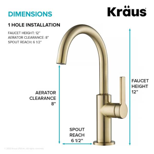 Oletto Single-Handle Kitchen Bar Faucet in Spot Free Antique Champagne Bronze